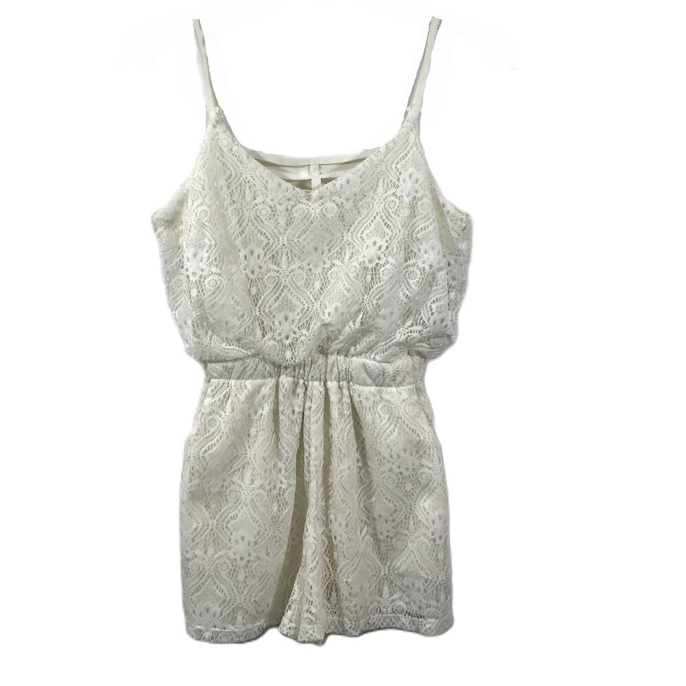 Liberty Love Ivory Lace Eyelet Shorts Romper Sz S